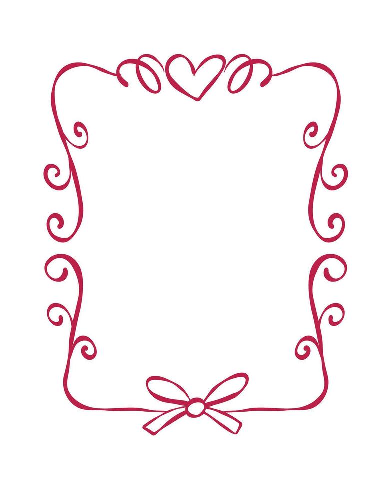 Decorative frame with heart and bow for invitations or announcements suitable for various occasions vector