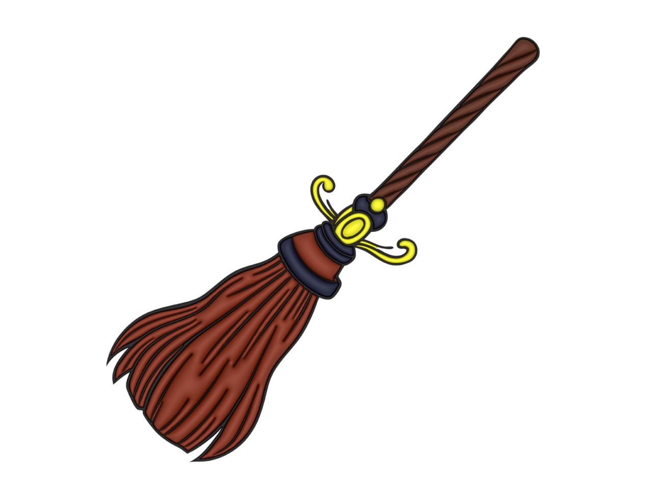 a broom icon, cartoon style png