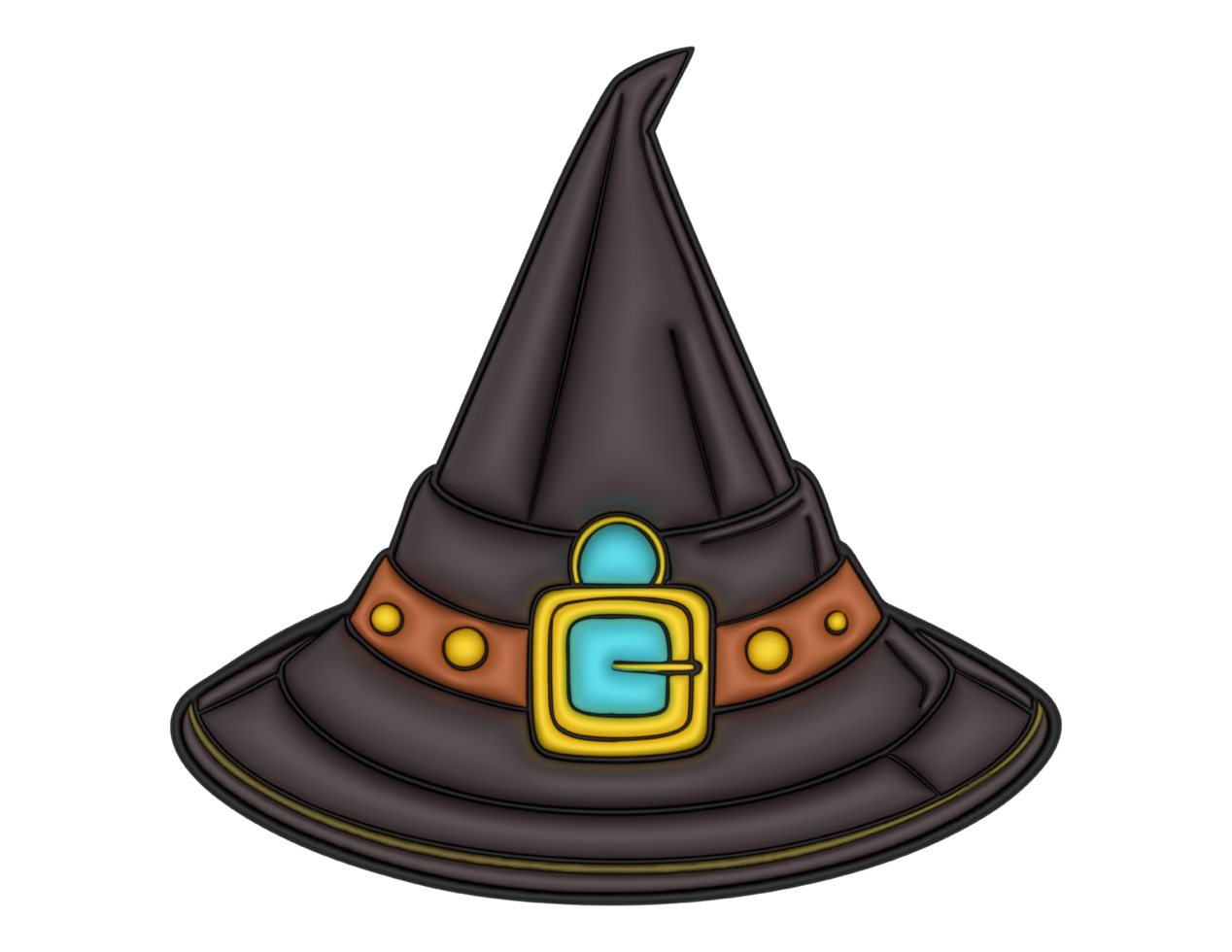 a witch hat with a belt on it png