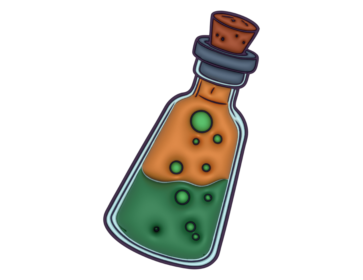a bottle with green liquid and a green liquid inside png