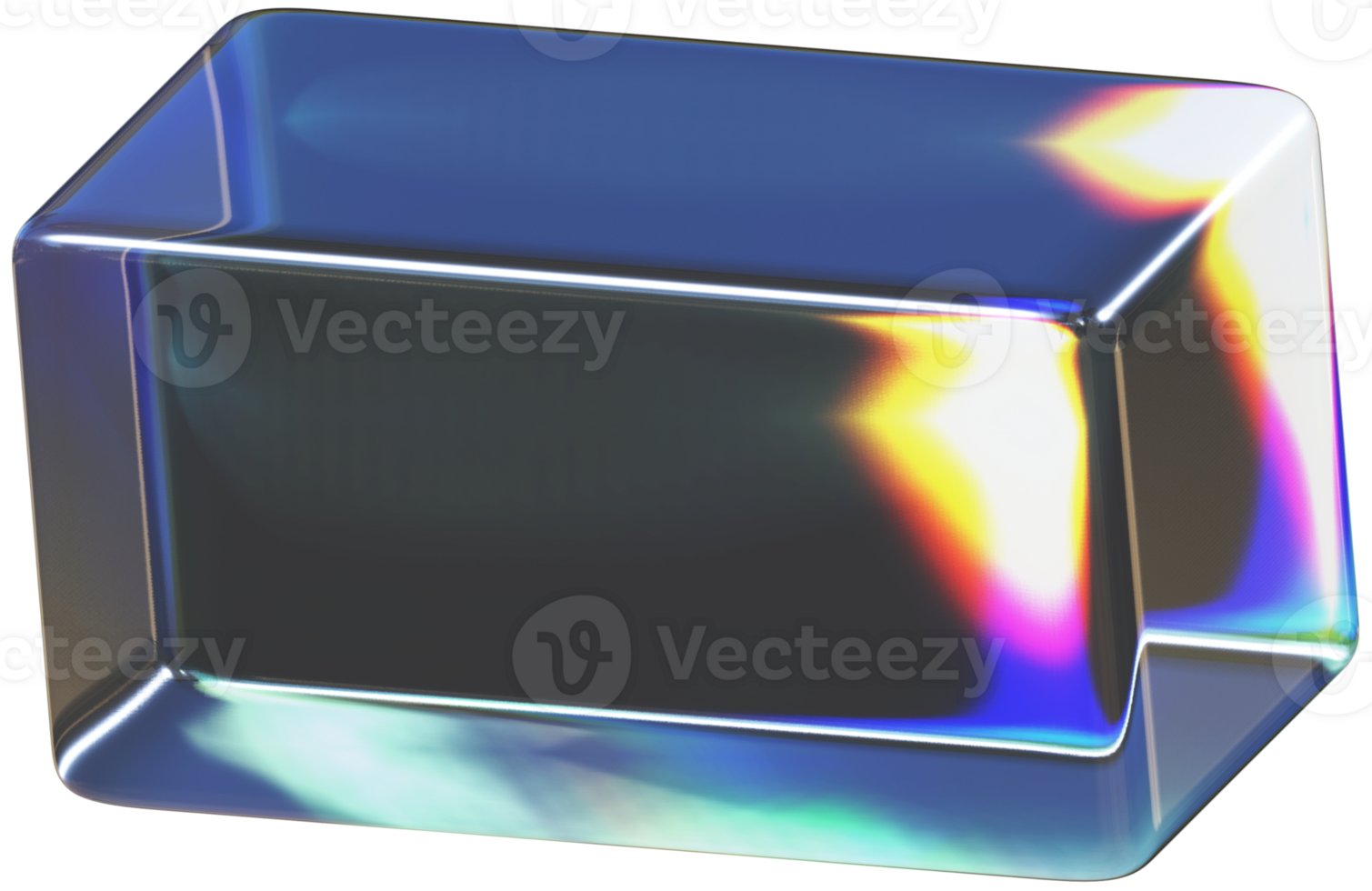 Transparent Glass Rectangular Prism 3D Illustration Shapes png