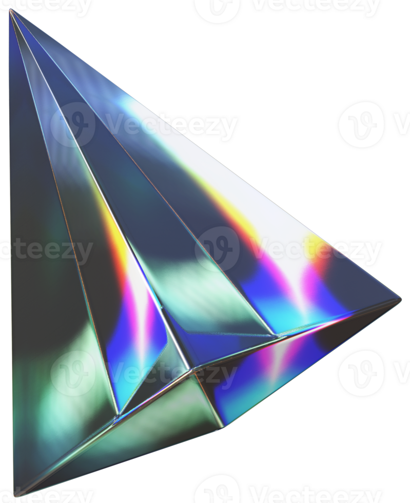 Iridescent Pyramid 3D Illustration Shapes png