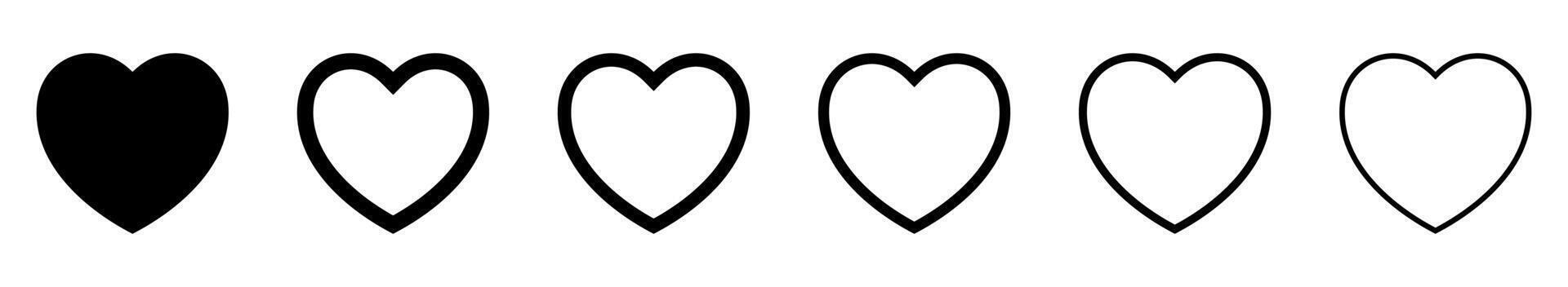 Heart icon, solid and line heart icon, love icon. vector