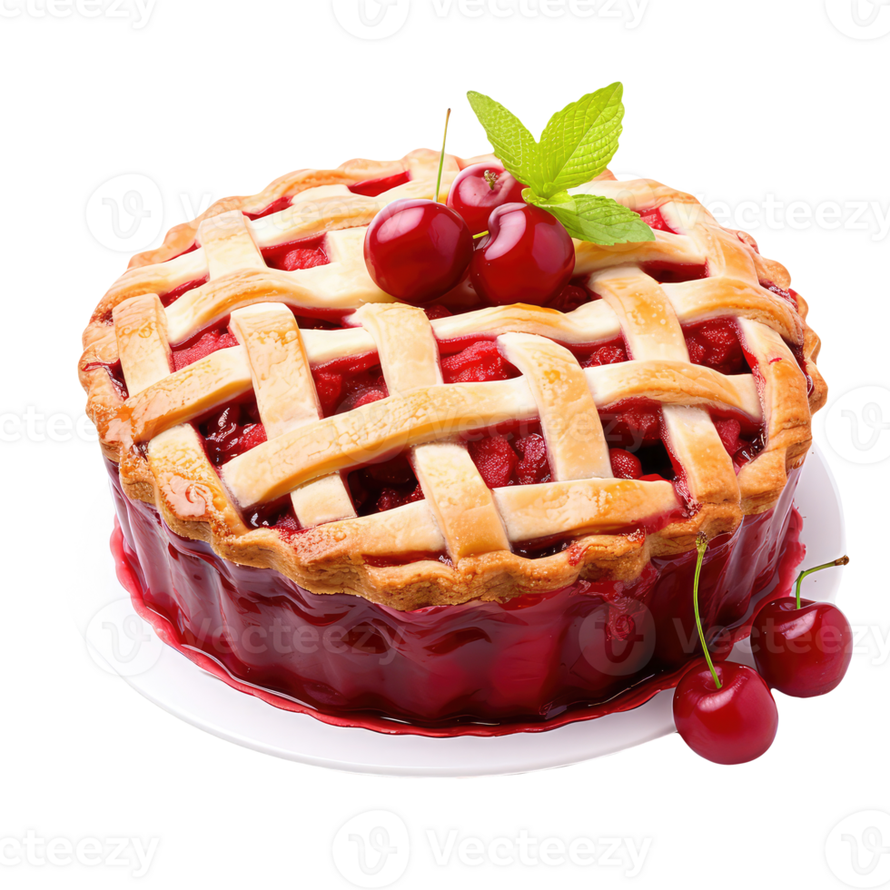 Yummy Cherry Lattice Pie Crust png