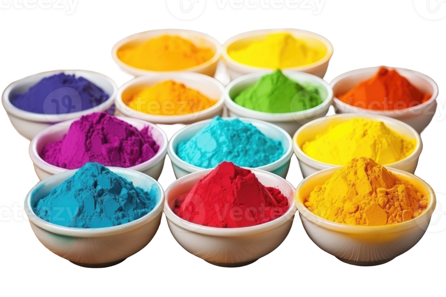 Gulal in Bowls for Holi Festival png