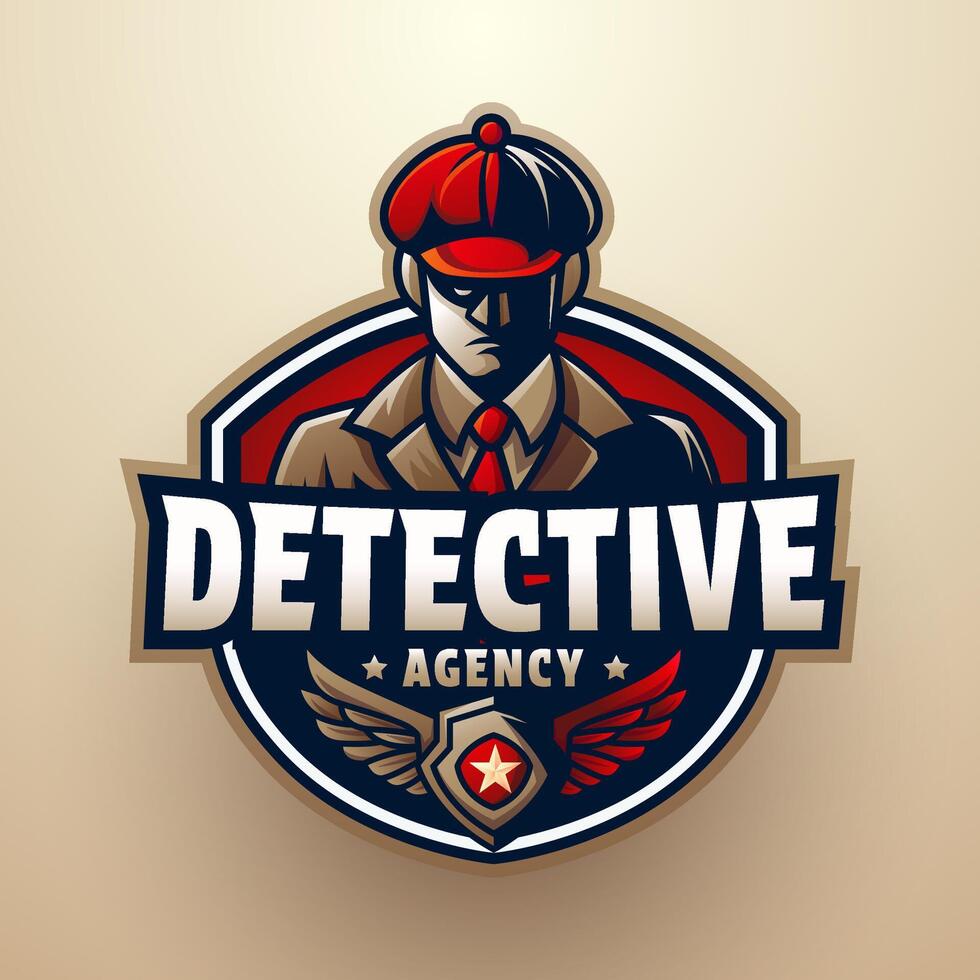 Detective agency emblem in gradient design vector
