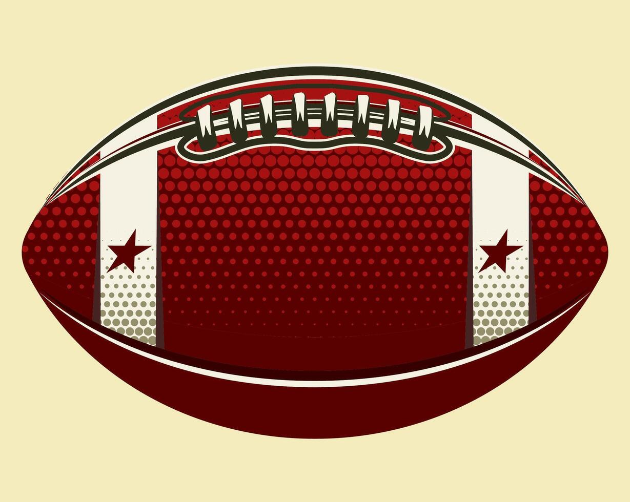 Retro inspired football illustration with bold patterns and textures vector
