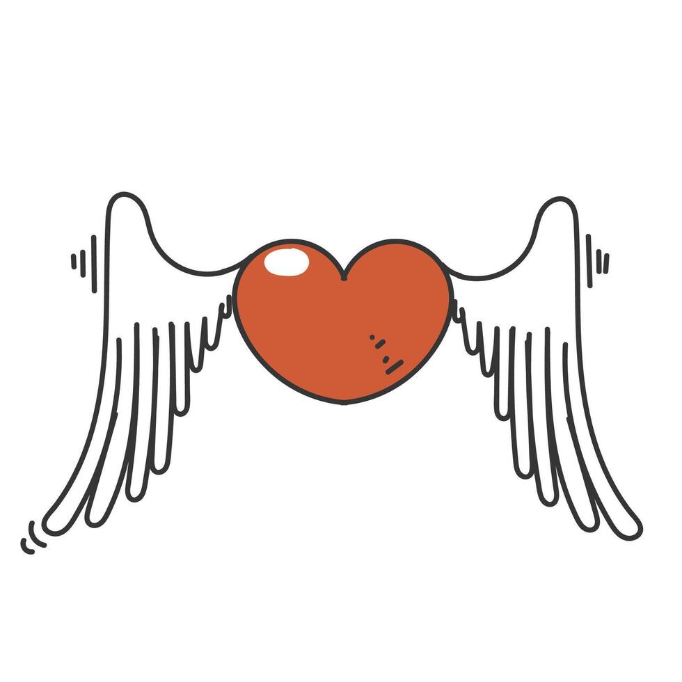 heart with wings illustration vector