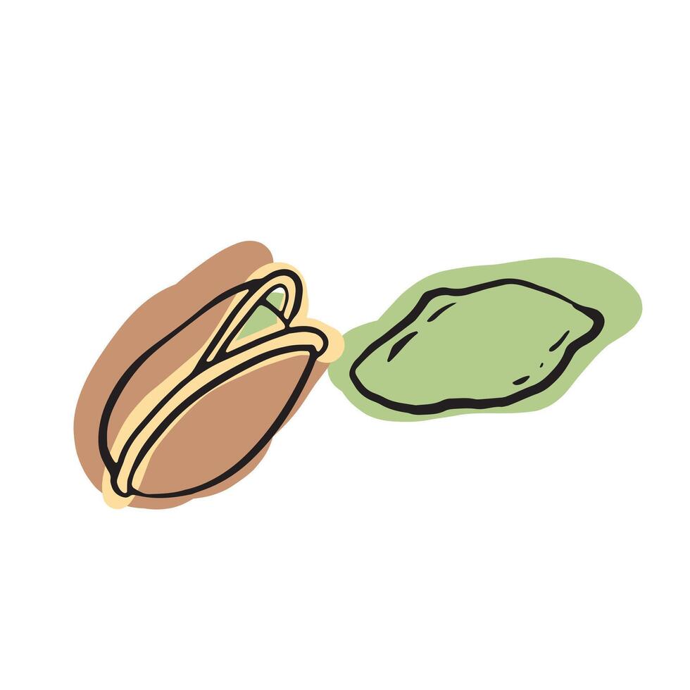 Green pistachio in its shell celebrates fresh, salty, and savory nutty goodness, ideal for snacking, culinary recipes, and Mediterranean-inspired healthy lifestyles vector