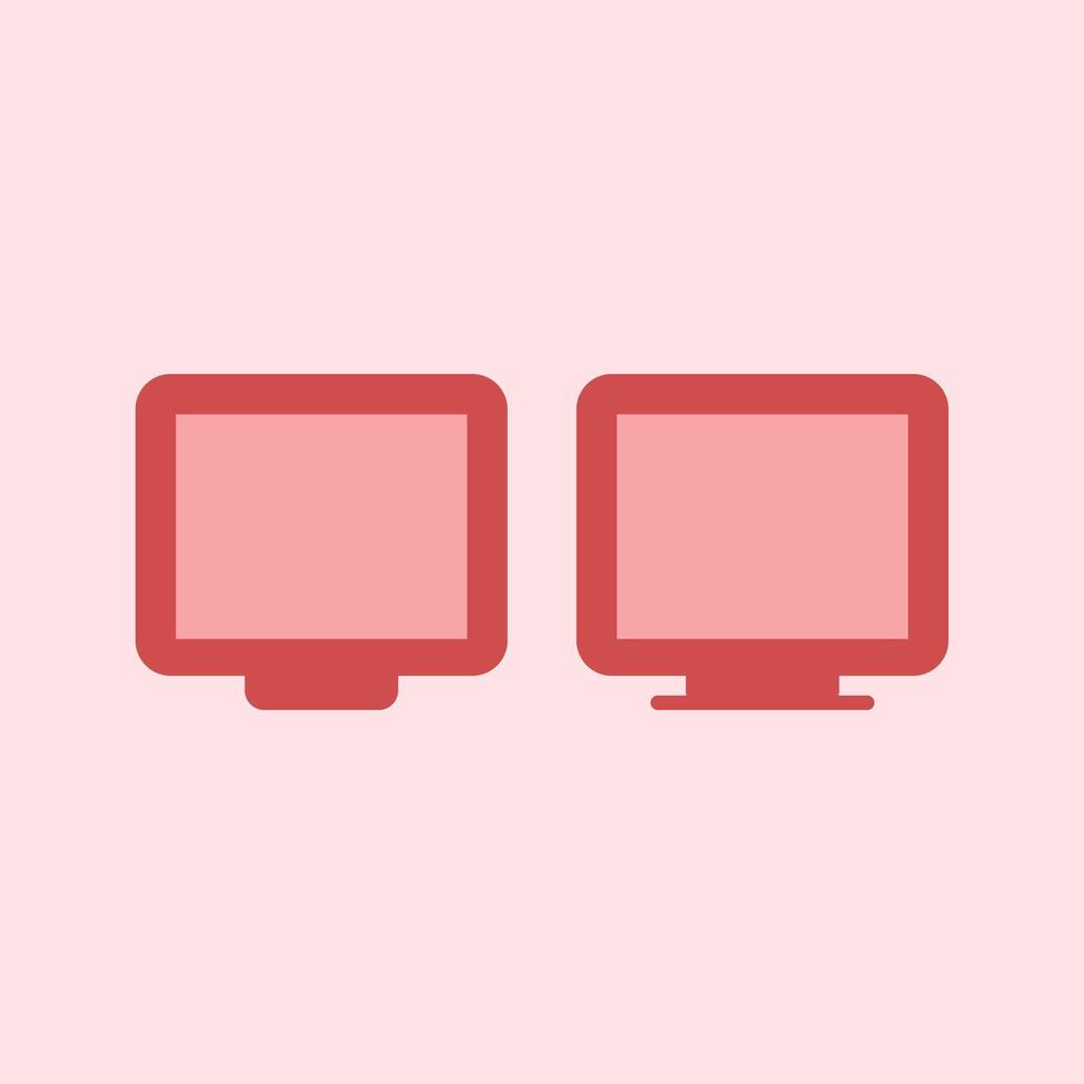 Computer monitor icon design symbol for website and mobile apps. silhouette illustration of monitor screen. design illustration elements with broadcasting and digital media theme vector