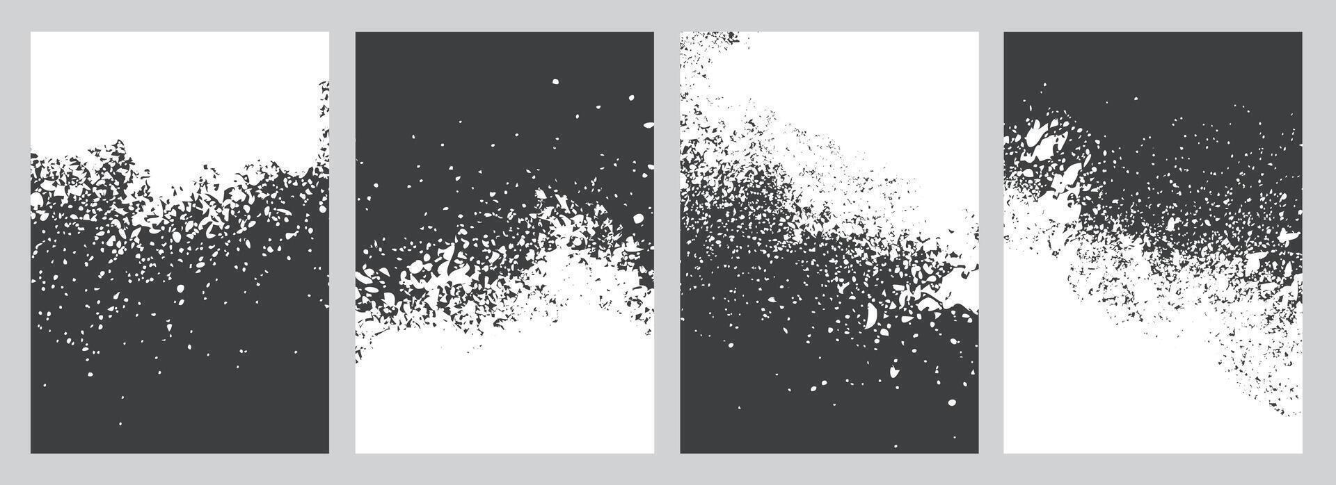 Set of black color Grunge Brochure cover template design vector