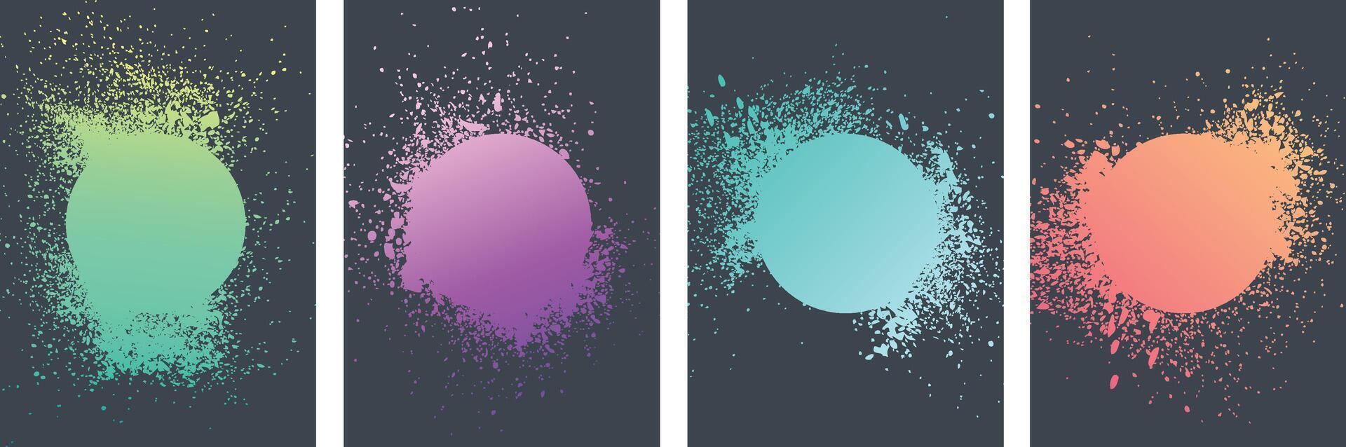 Abstract Various colored Grunge Brochure cover template design set vector
