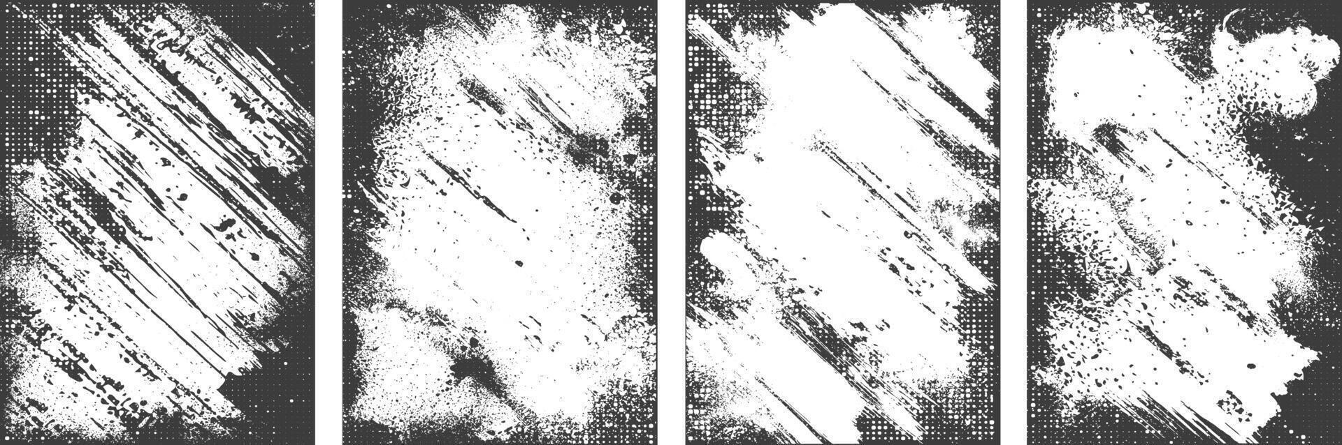 Set of black Grunge texture background Brochure cover template design vector