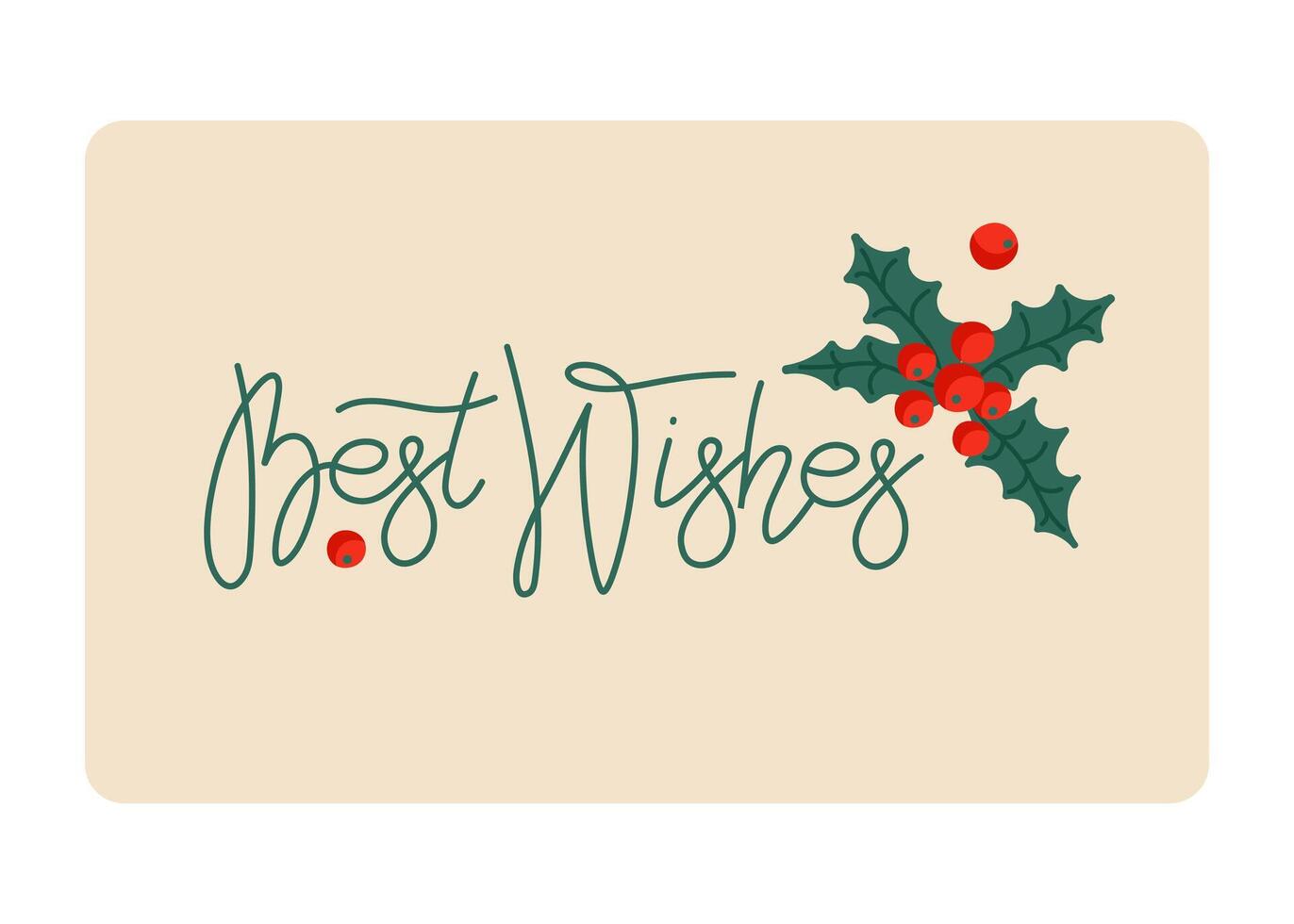 A festive card wishing joy with holly and berries during the Christmas season vector