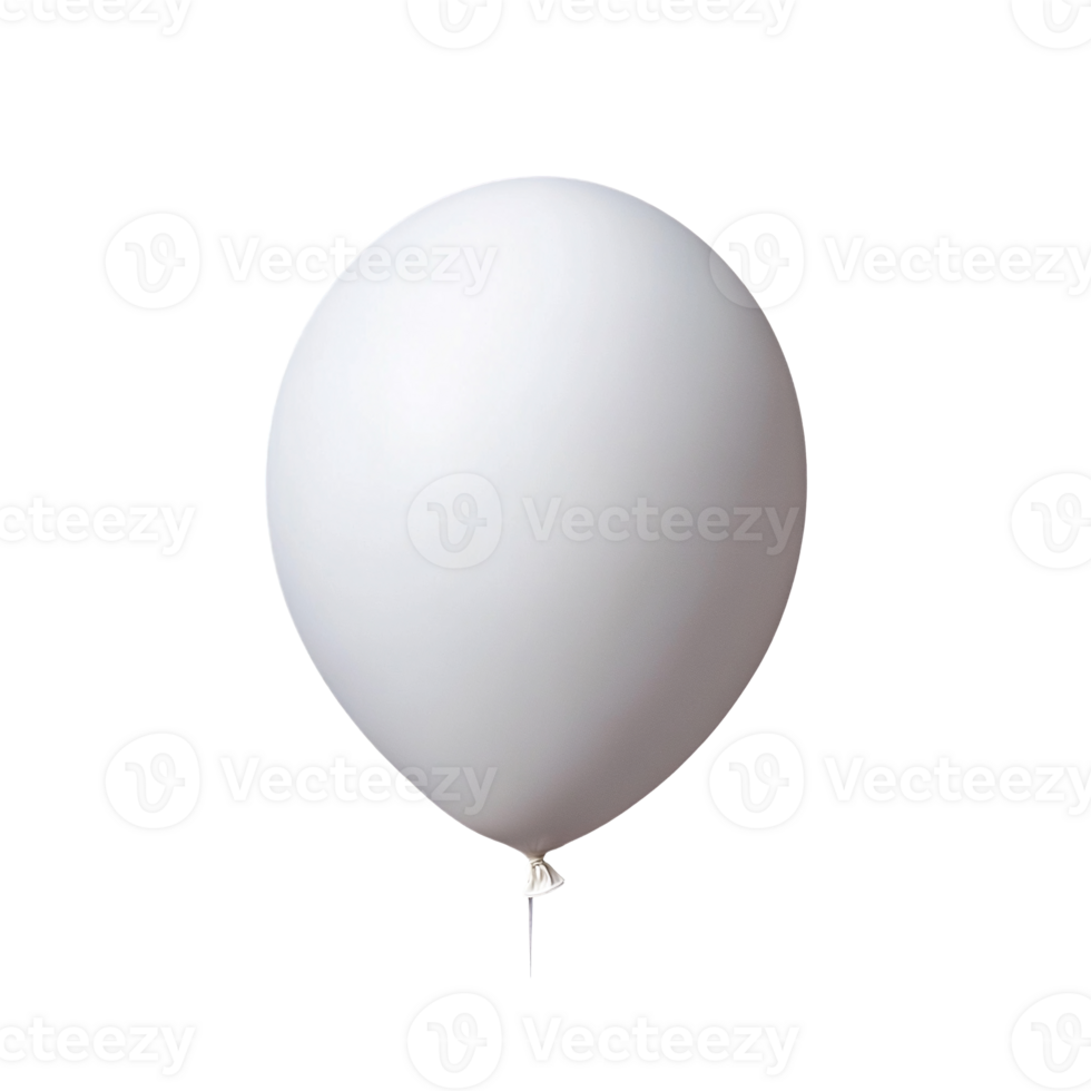 Isolated white balloon without ribbon. No background. png