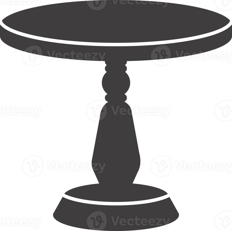 Cake stand silhouette. Tray and platter icon for desert serving. Flat illustration. Simple black displays for food and pastry. Birthday and wedding decor. png