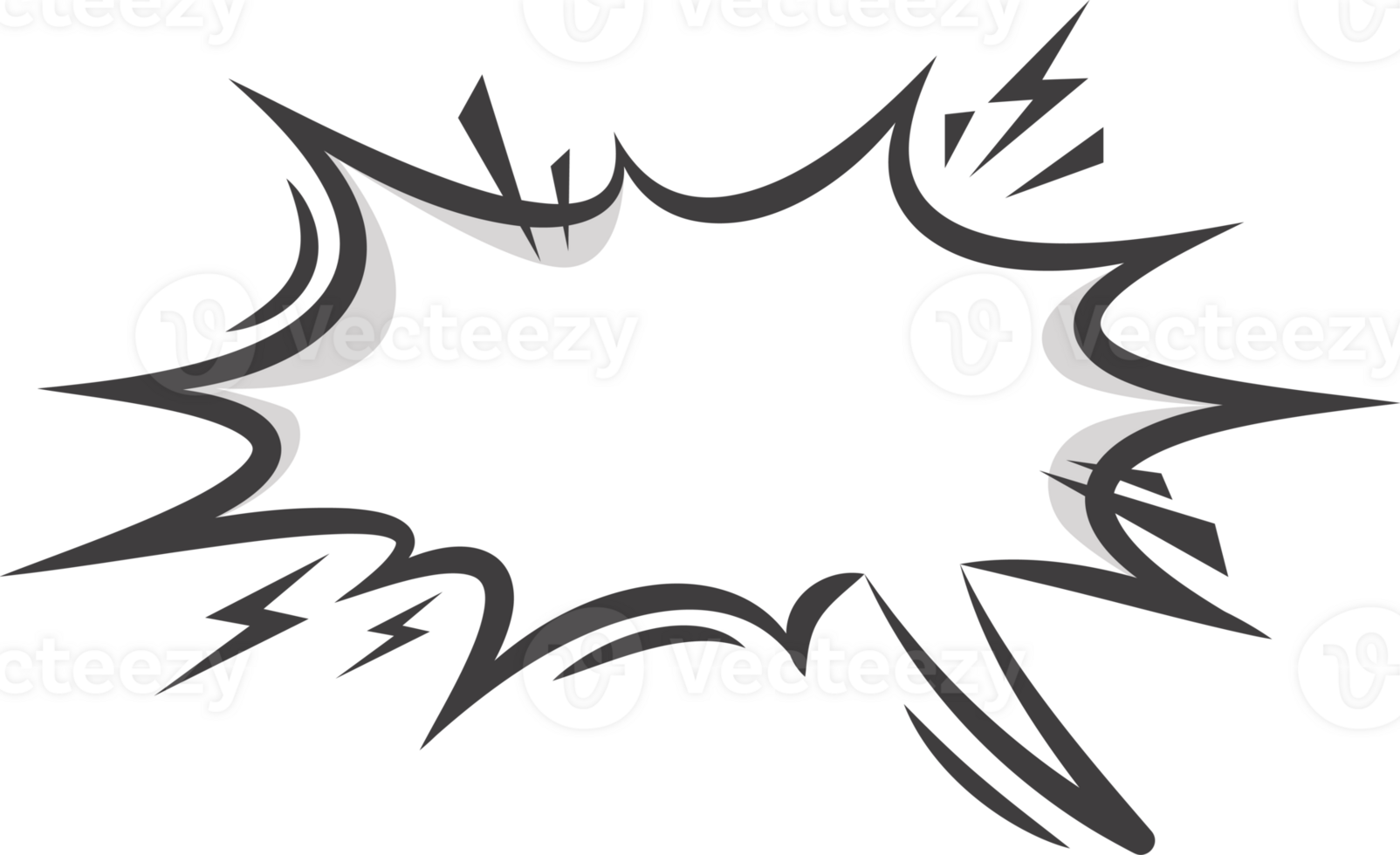 Manga speech bubble. Comic text frame with pop art halftone dotted effect. Balloon chat shape for dialog. Cloud for shock shout and scream action messages. Cartoon decoration png