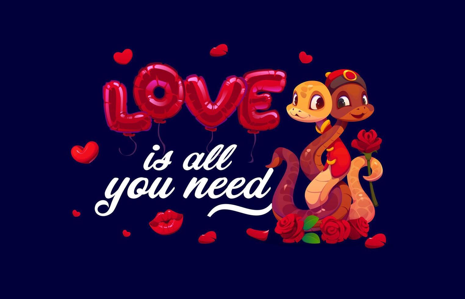 Love is all you need valentines day quote phrase vector