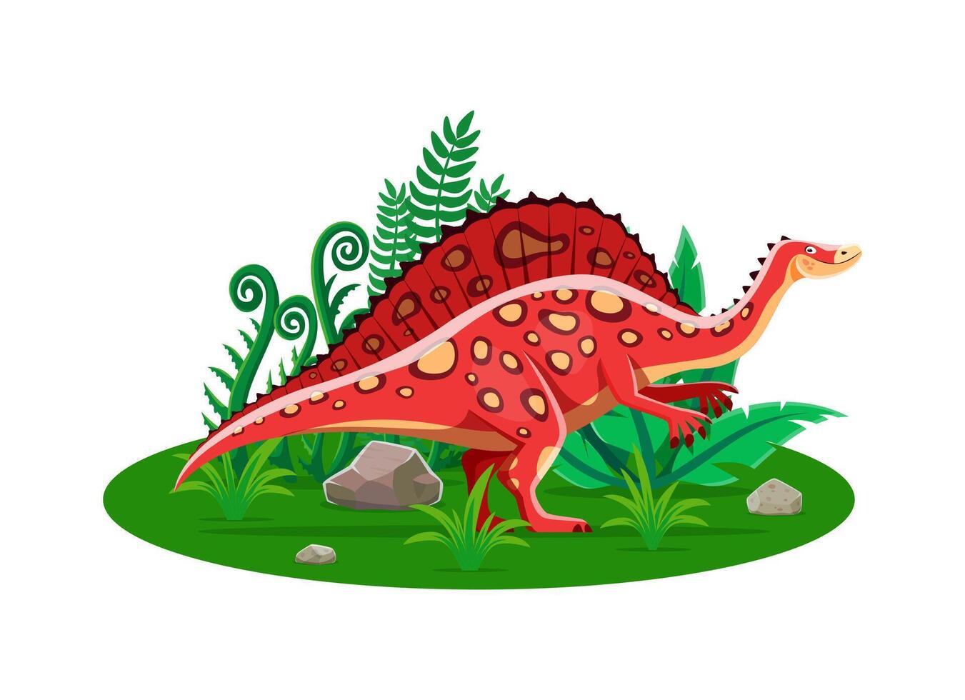 Ouranosaurus prehistoric cartoon character vector