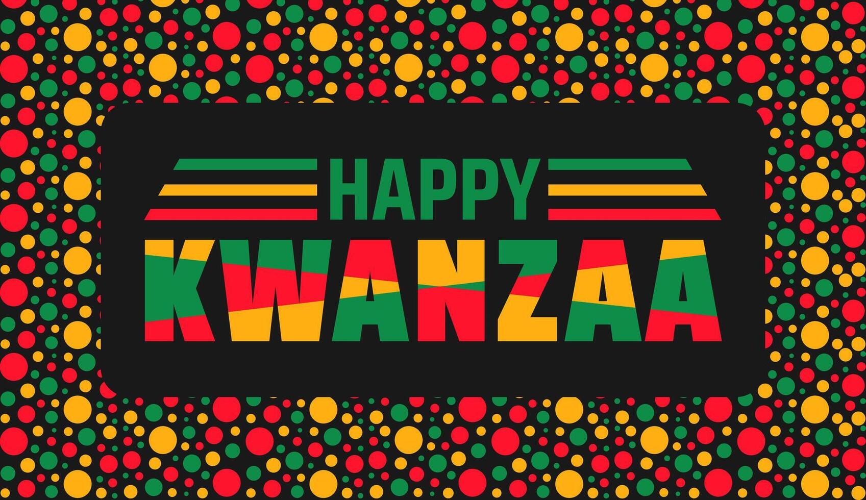 Happy Kwanzaa celebration background, poster or banner design template with black background vector