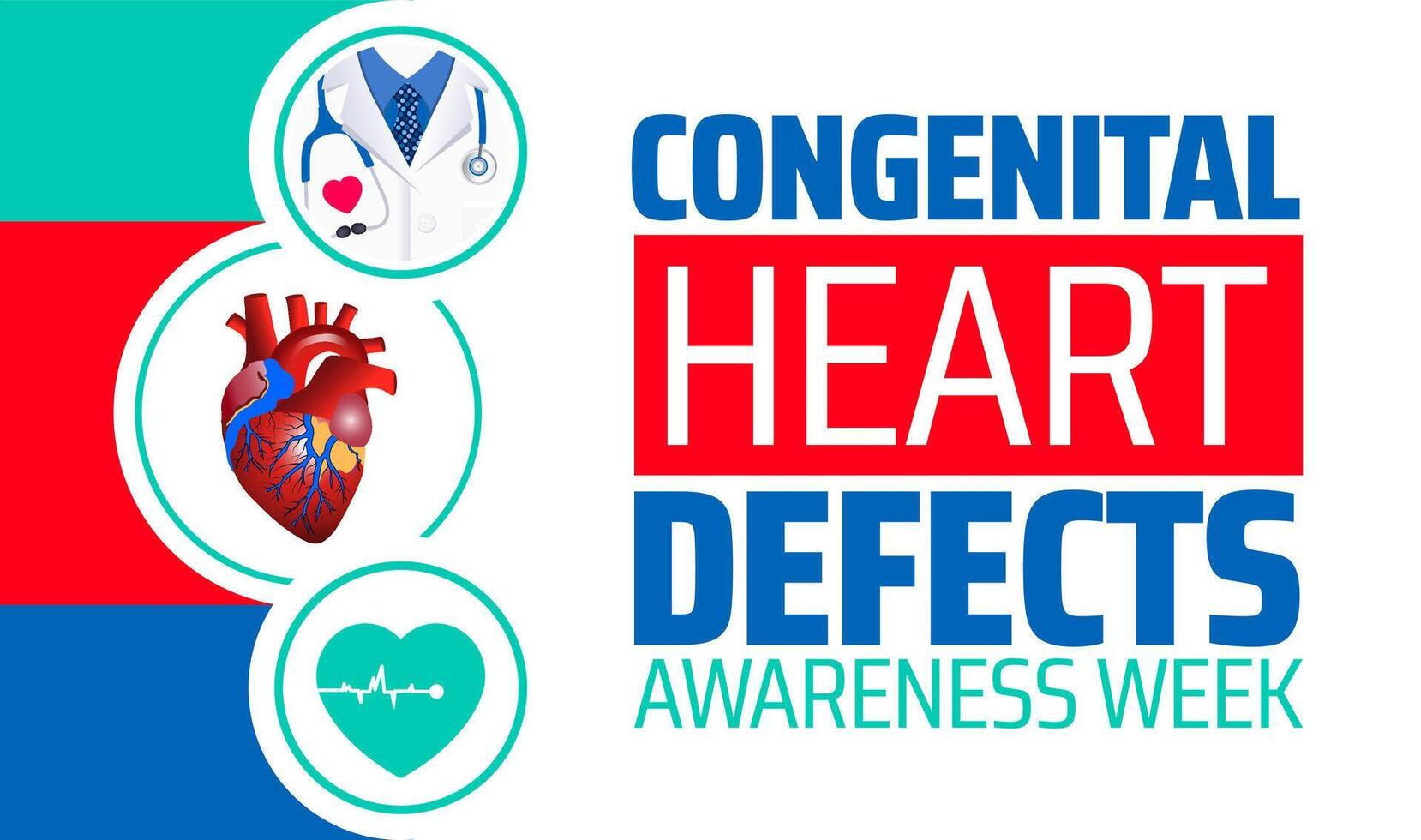 Congenital Heart Defects Awareness Week background banner or poster design template. observed every year in February. Holiday concept. Use to any Template, card, poster, placard, template. vector