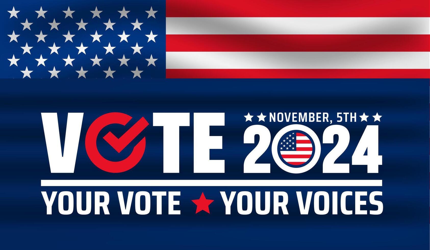 USA 2024 Presidential Election background or banner design with trendy design vector