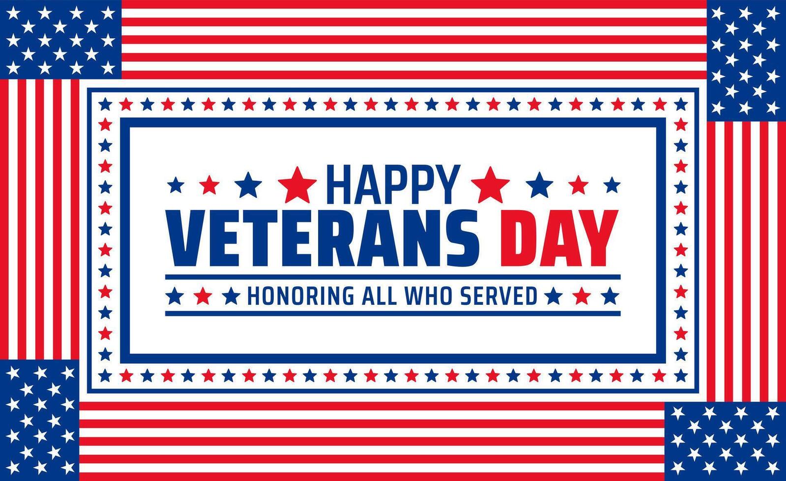 happy Veterans day celebration background with wave unique design vector