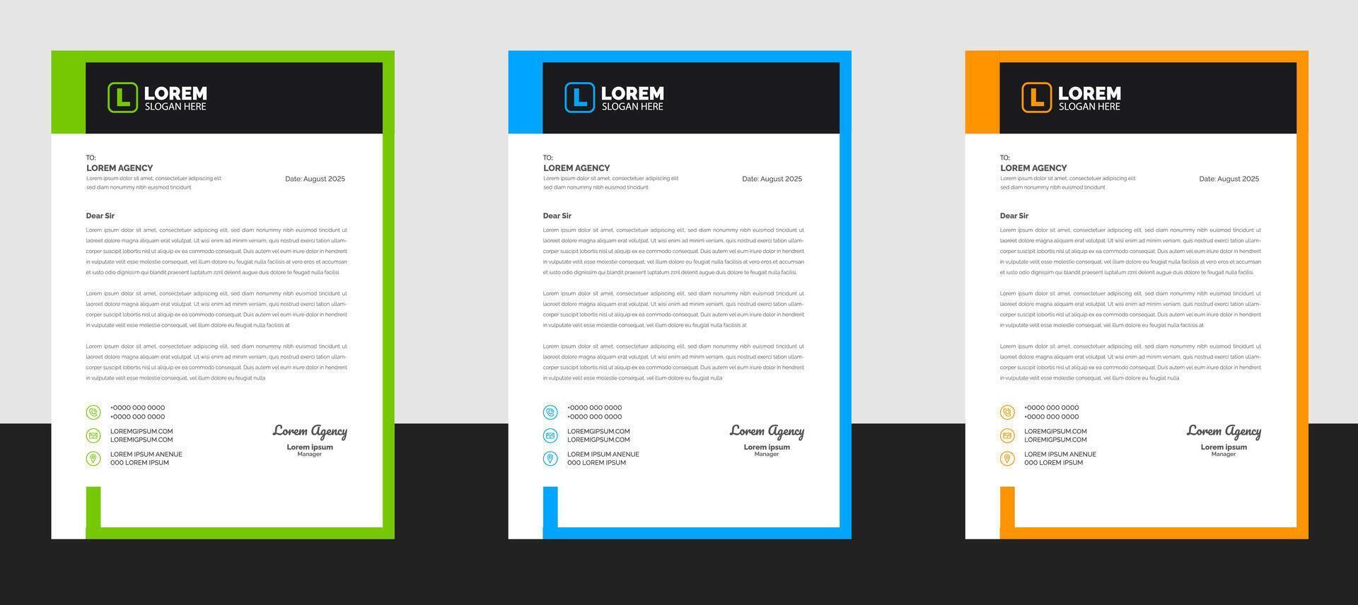 Corporate Modern Clean professional and creative business letterhead design template. abstract corporate Business A4 letter head design template. vector