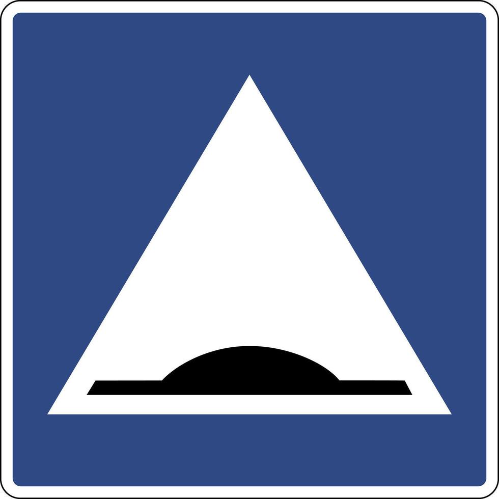 Road sign speed bump. Warns drivers approaching an artificial bump on the road, designed to limit the speed traffic. Reducing the speed transport in places with high density of pedestrian traffic. vector