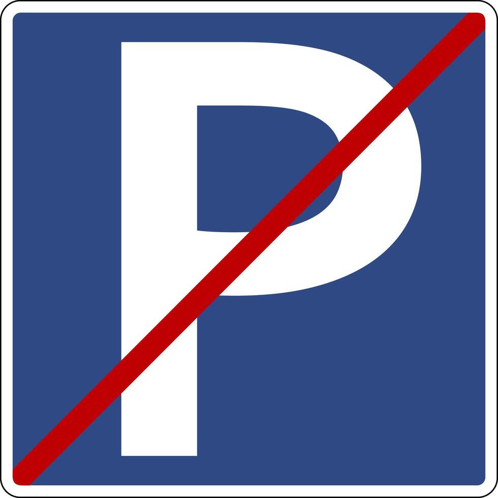Road sign no parking. Informs drivers that stopping or parking vehicles on the indicated section the road is prohibited. Increases road safety by eliminating chaotic parking. vector