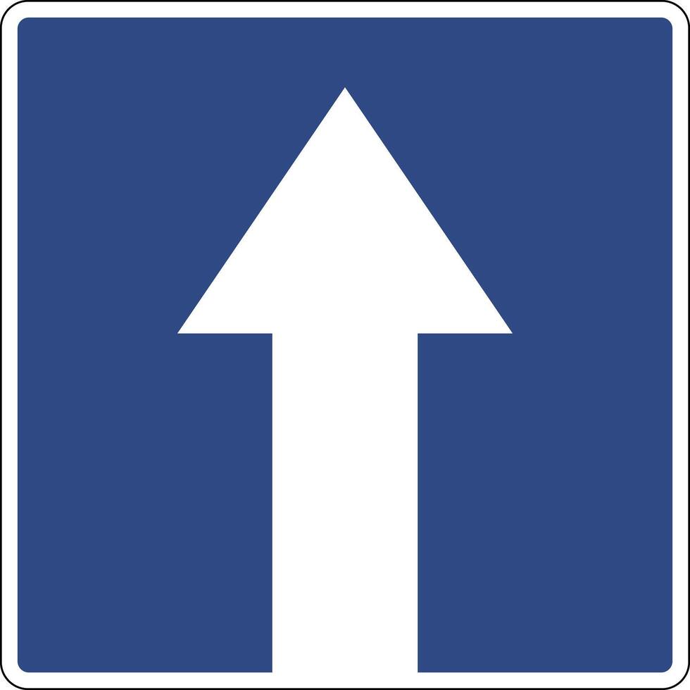 Road sign one way road. Informs drivers that the movement of vehicles on this road is carried out only in one direction. Prohibits entry from the opposite side. vector