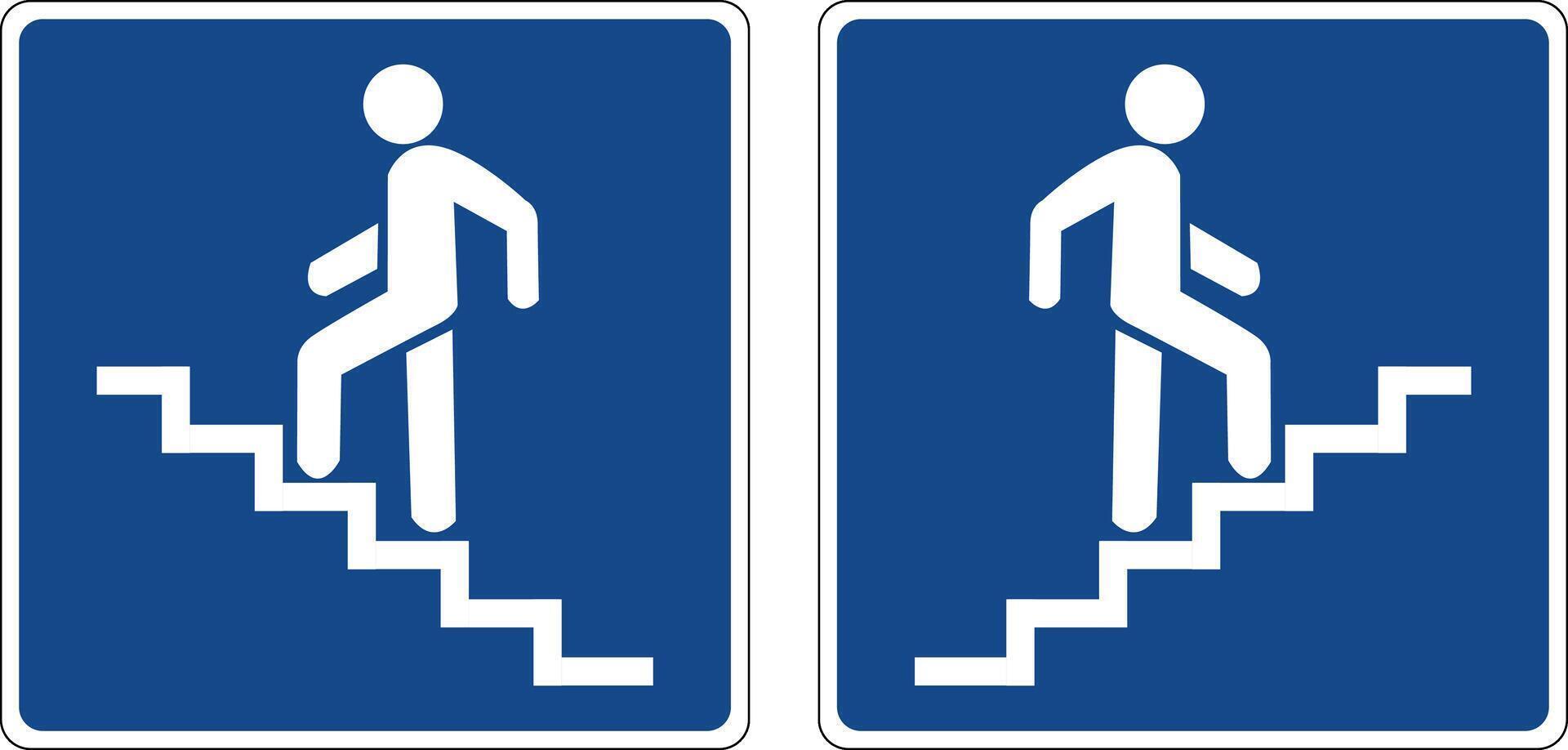 Road sign overground pedestrian crossing. Informs road users about the presence of a pedestrian crossing located above the roadway. Safe crossing of the road. vector