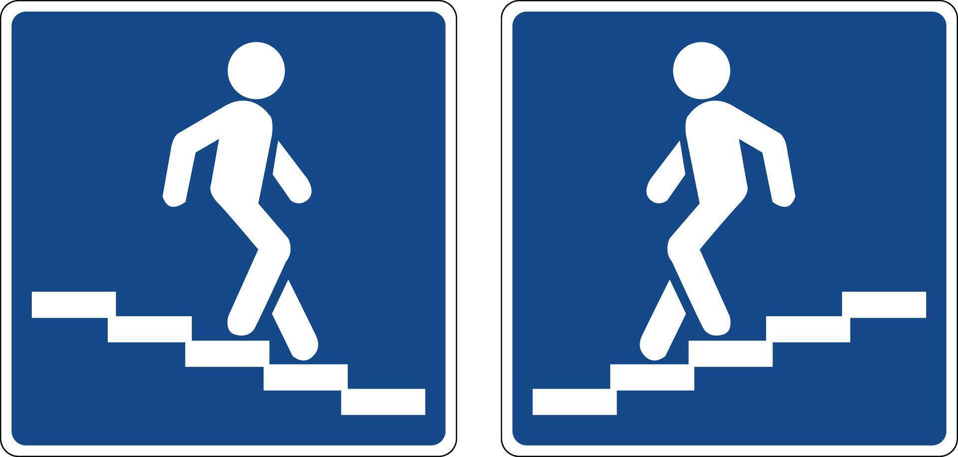 Road sign underground pedestrian crossing. Informs road users about the presence an underground crossing for pedestrians. vector