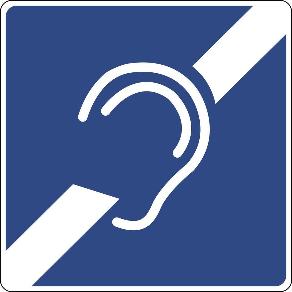 Road sign deaf pedestrians. Informs drivers that there may be pedestrians with hearing impairments in the area the sign. vector