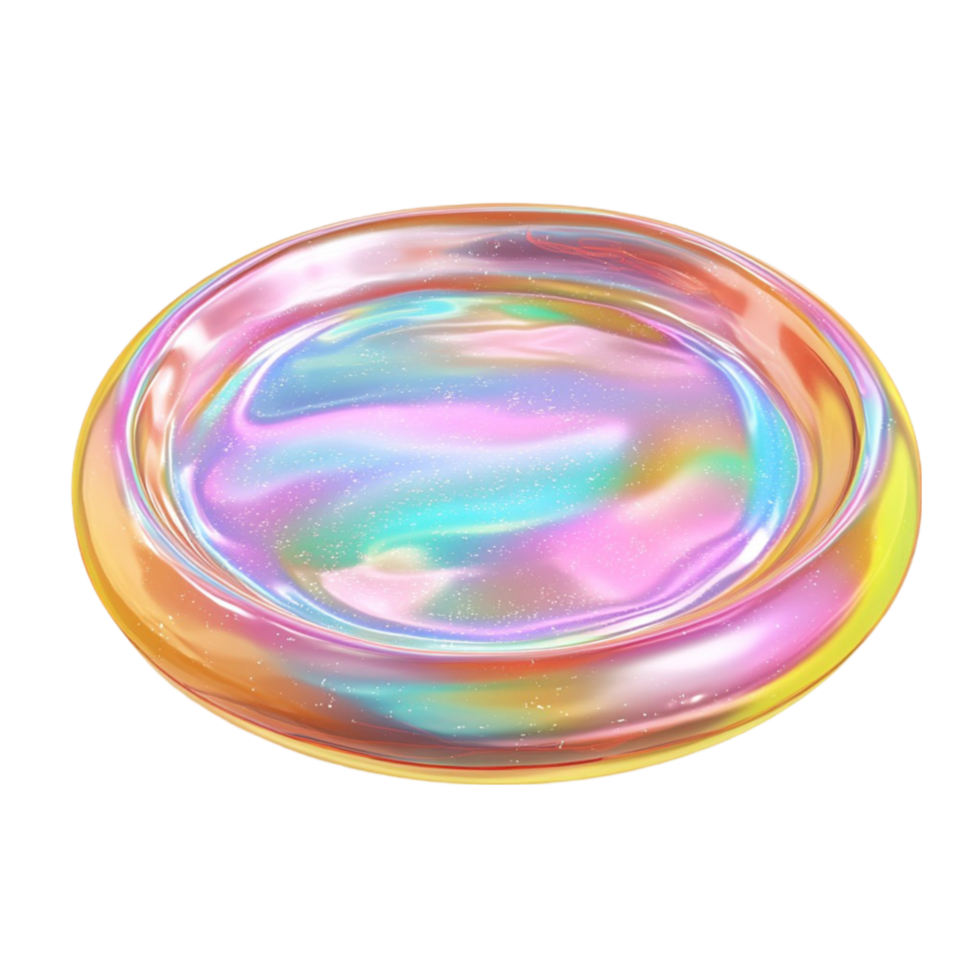 Iridescent Circular Design with Rainbow Colors png