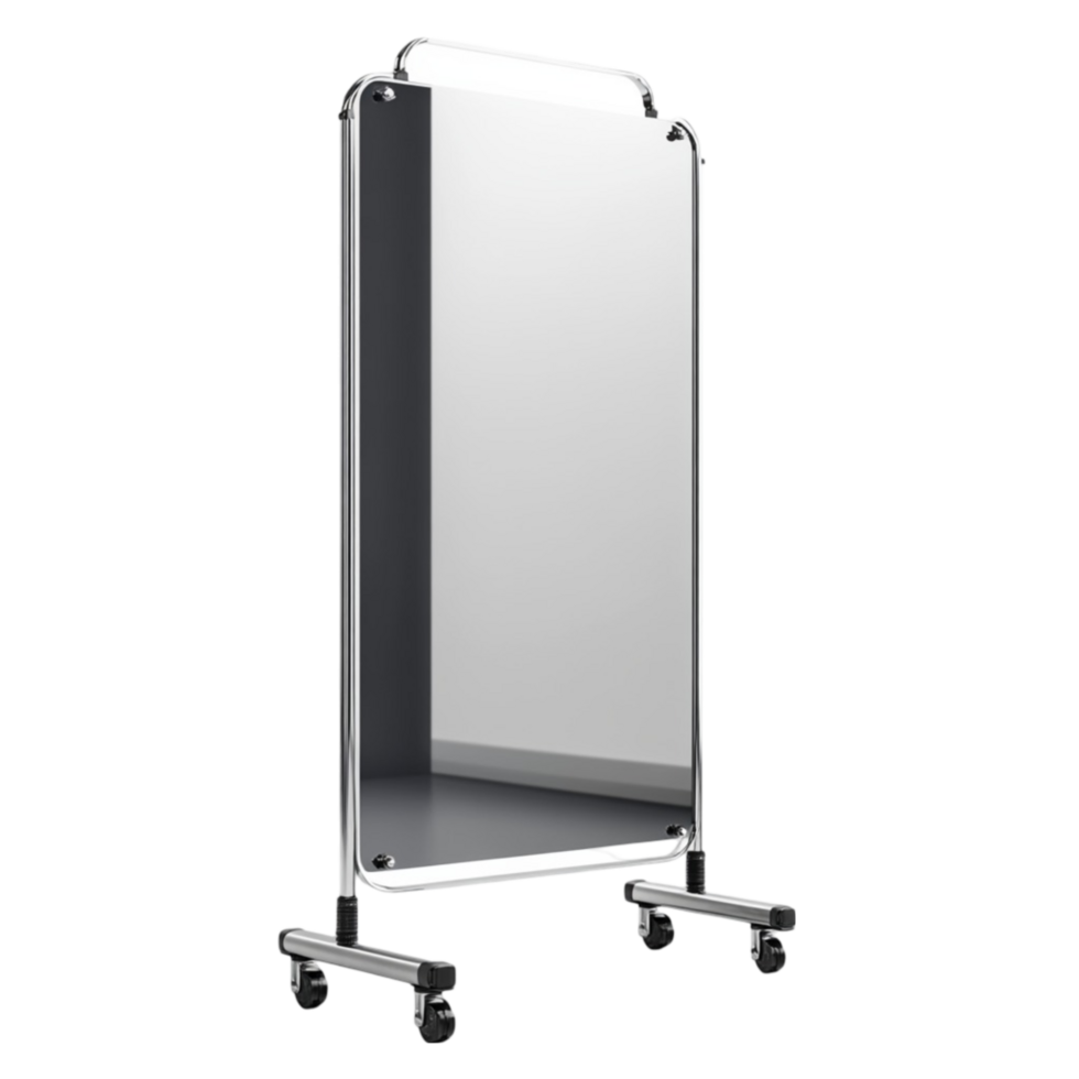 Rolling Mirror Partition with Adjustable Frame png