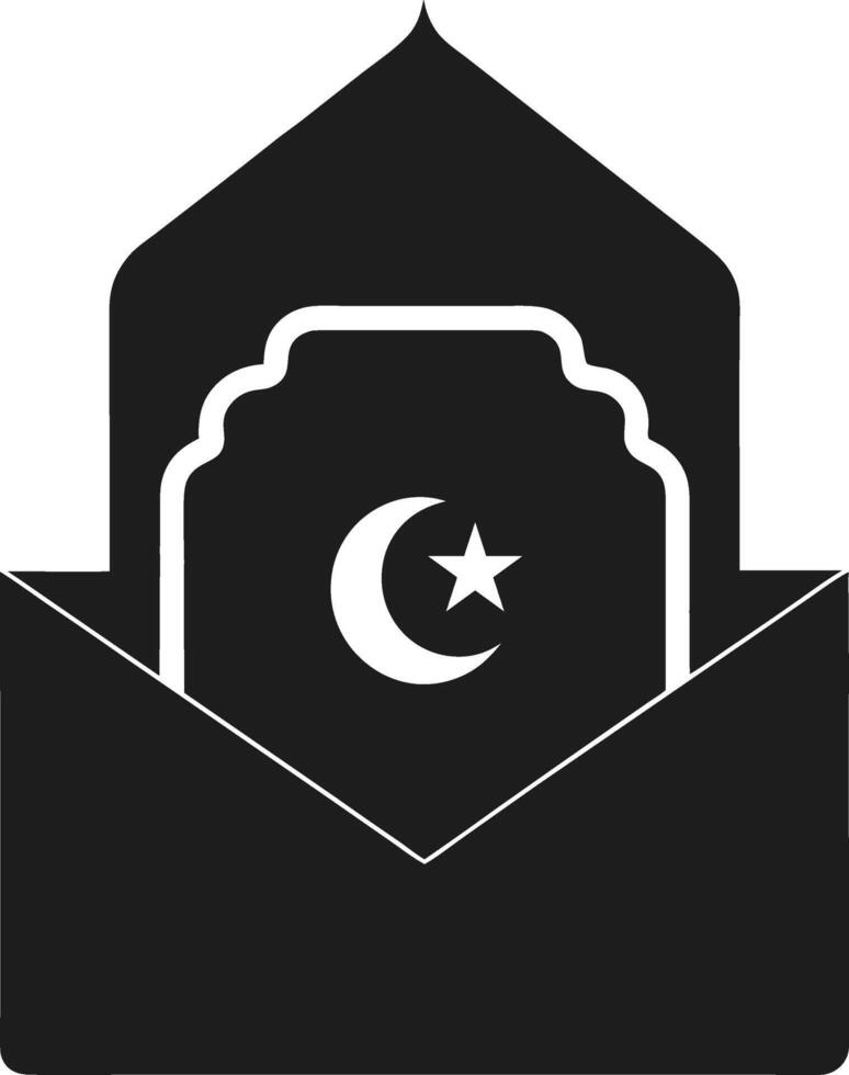 Islamic Invitation Card with Crescent Moon and Star Silhouette Illustration vector