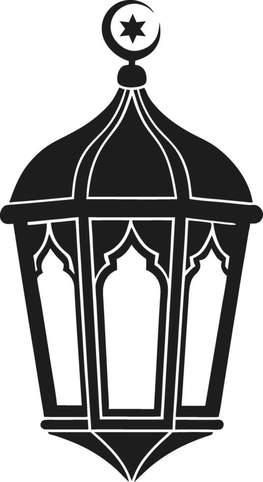 Islamic Lantern Illustration - Traditional Arab Style Lamp vector