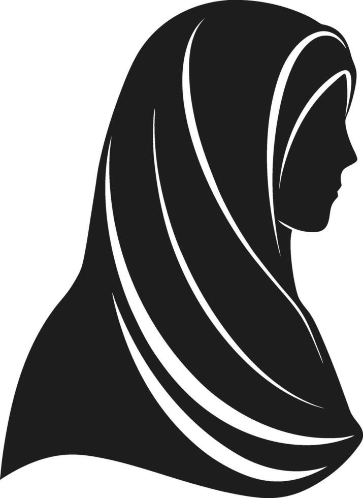 Silhouette of a Woman in Hijab - Elegant Islamic Fashion Illustration vector