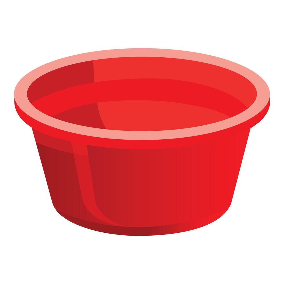 Illustration of Red plastic basin isolated on white vector