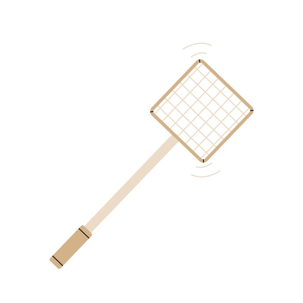 Fly swatter illustration. Tool for the destruction of insects at home. Flat illustration isolated on white background. vector
