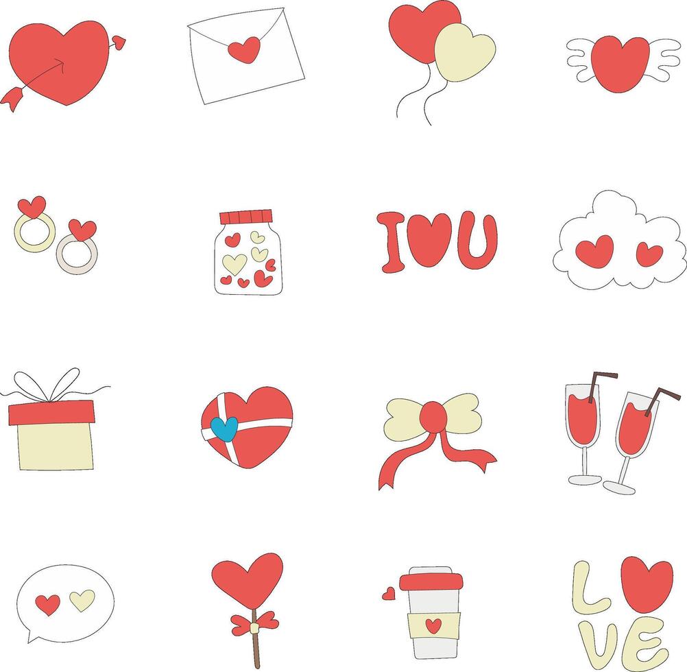 Set valentine day stock element vector