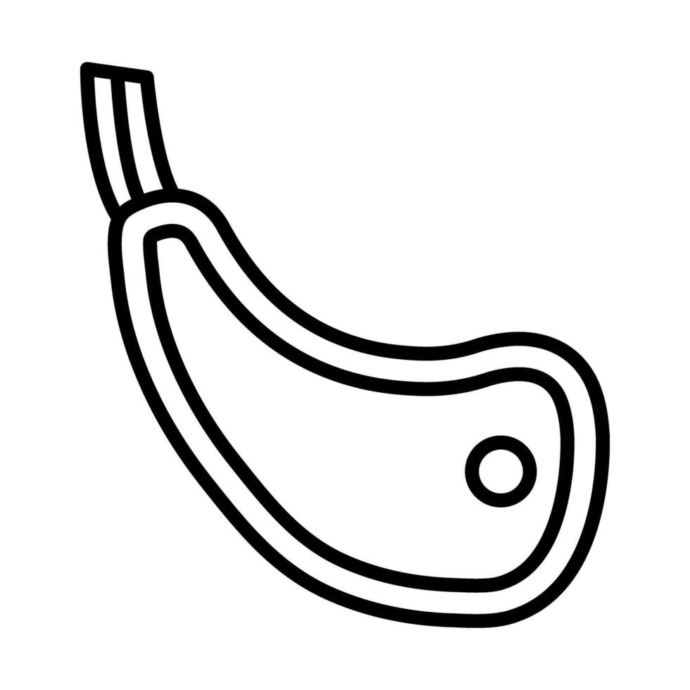 Lamb Chop Line Icon Design vector
