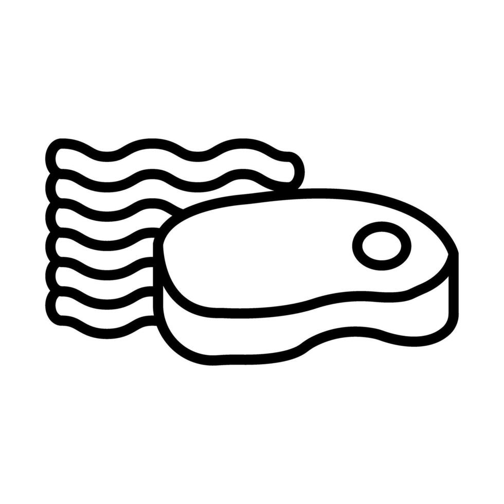 Ground Beef Line Icon Design vector