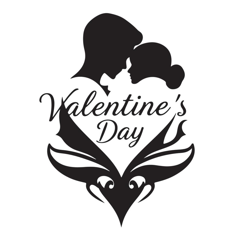 Valentine's day logo with a man and woman vector