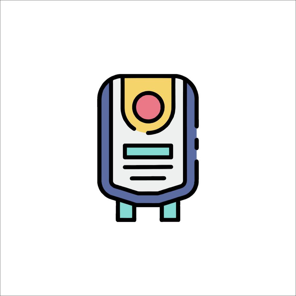A small computer with a red light on it vector