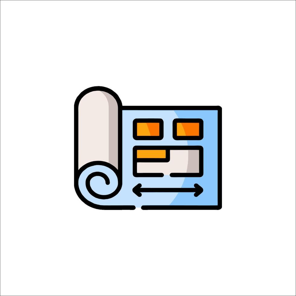 A flat icon of a roll of paper vector
