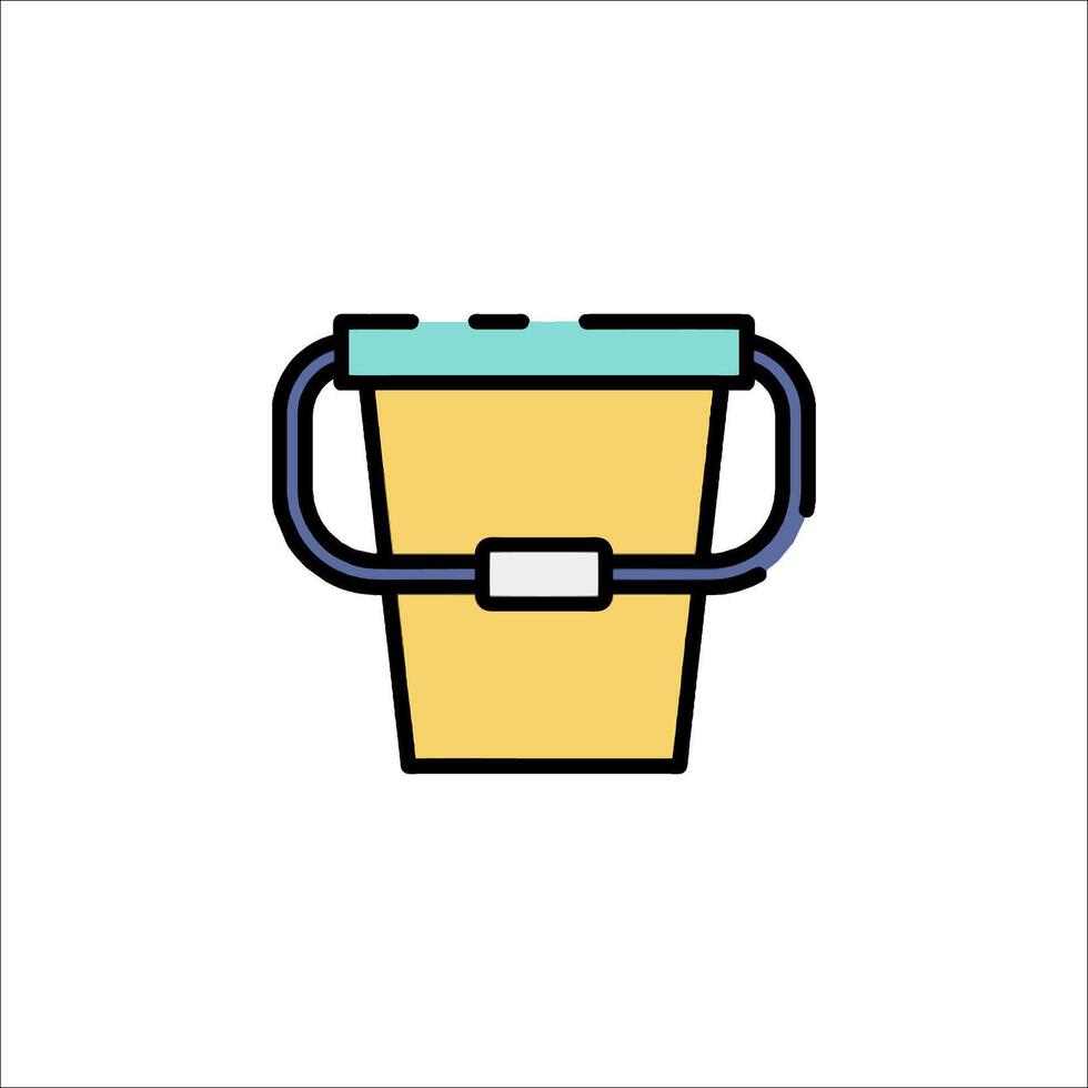 A bucket icon on a white background vector