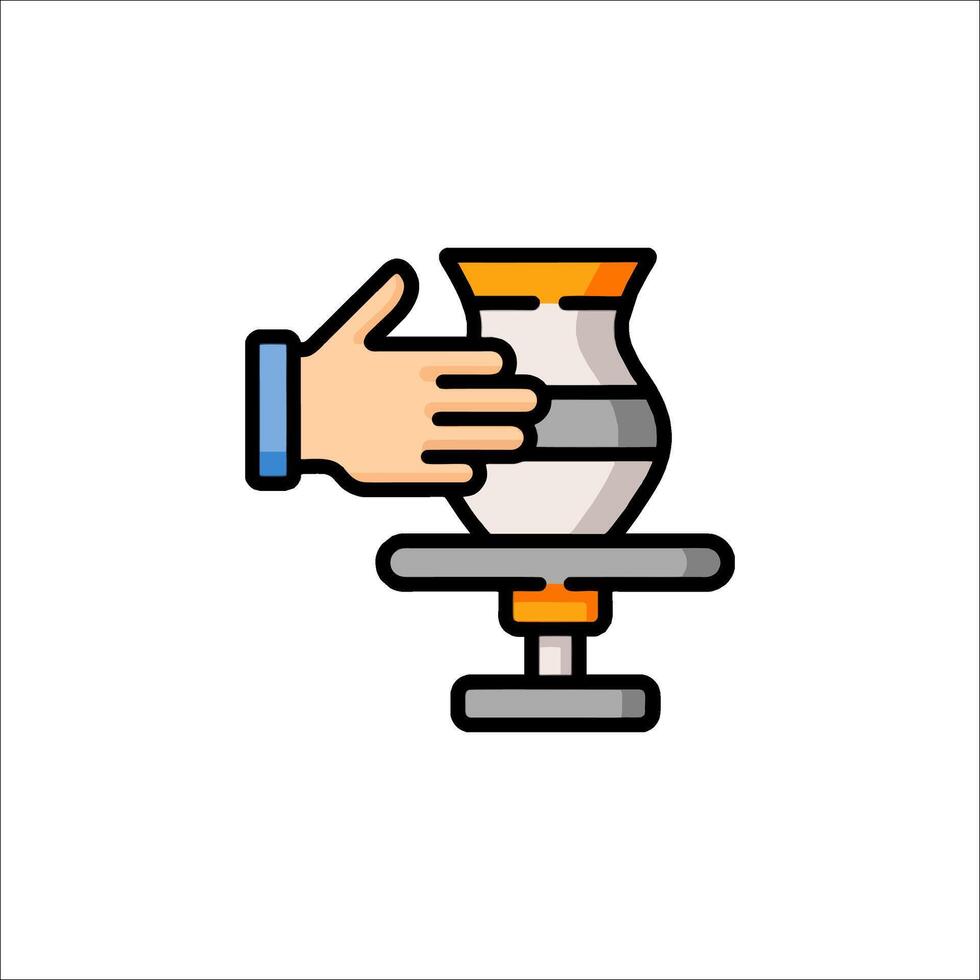 Hand holding a cup icon on white background vector