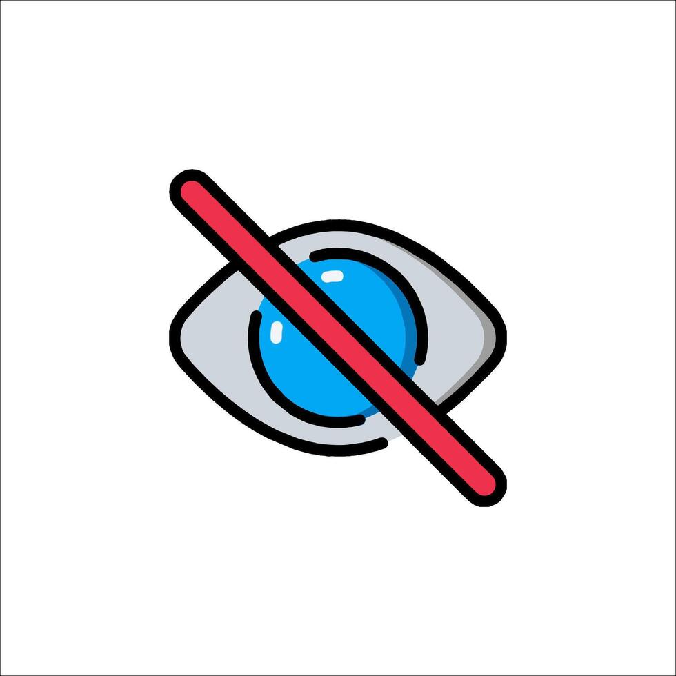 No eye contact icon illustration isolated on white background vector